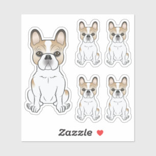 Illustraties van lichtbruine gevlekte Franse Bulld Sticker