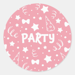 Illustraties van partijen ronde sticker