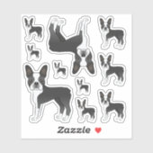Illustraties van terrier Dog uit Black en White Bo Sticker (Vel)