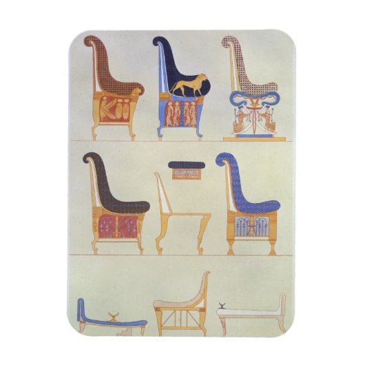 Illustraties van verschillende geschilde stoelen e magneet (Verticaal)