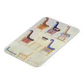 Illustraties van verschillende geschilde stoelen e magneet (Linkerzijde)