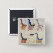 Illustraties van verschillende geschilde stoelen e vierkante button 5,1 cm (Voorkant /achterkant)