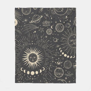 illustratieset van maanfasen. Verschil Fleece Deken