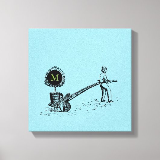  illustratiestructuur in een potmonogram canvas (Voorkant)