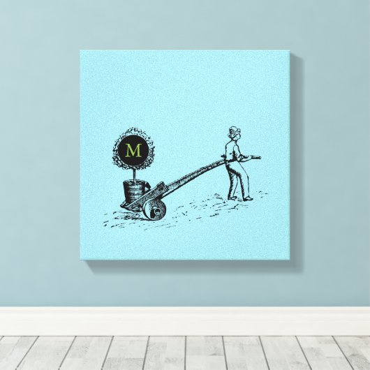  illustratiestructuur in een potmonogram canvas (Insitu (Houten vloer))