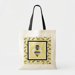 Illustratietas van blauwe bijen tote bag