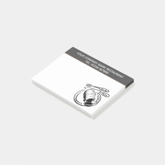 Illustratiethema van het restaurant Roast Beef Post-it® Notes (Schuin)