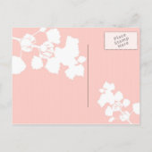 Illustratieve bloemen en vlinderridden aankondigingskaart (Achterkant)