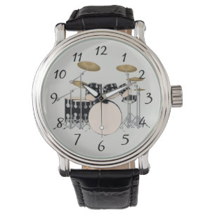 Illustratieve drumset horloge
