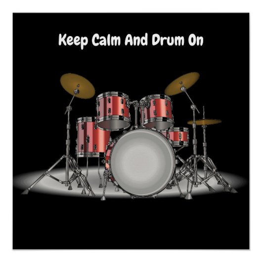 Illustratieve drumset perfect poster (Voorkant)
