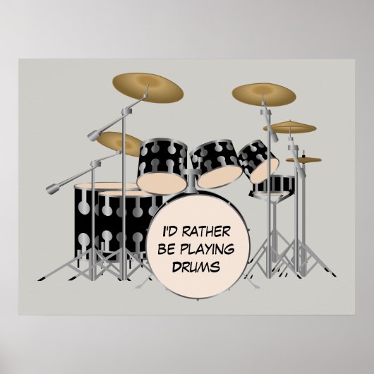 Illustratieve drumset poster (Voorkant)
