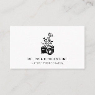 Illustratieve fotografie Natuur camera en bloemen Visitekaartje