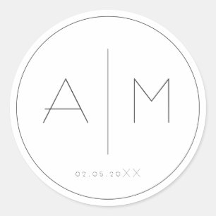 Illustratieve handgetrokken bloem ronde sticker