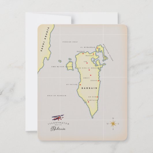 Illustratieve kaart van Bahrein (Achterkant)