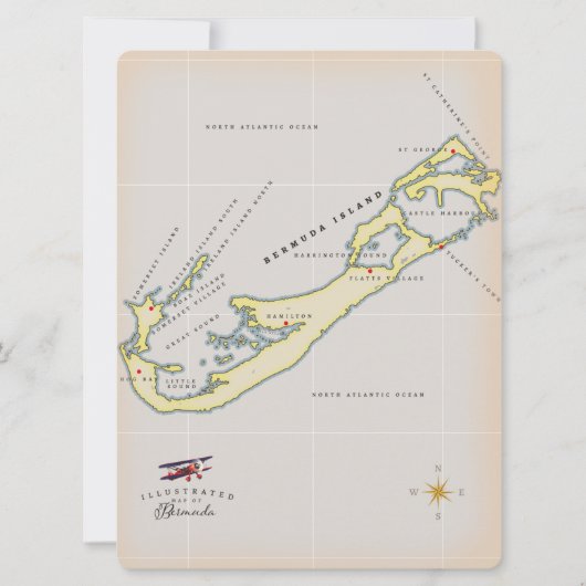 Illustratieve kaart van Bermuda (Voorkant)