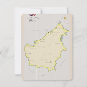 Illustratieve kaart van Borneo