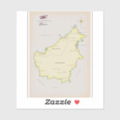 Illustratieve kaart van Borneo Sticker (Vel)