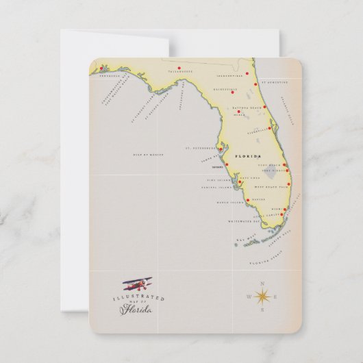 Illustratieve kaart van Florida (Achterkant)