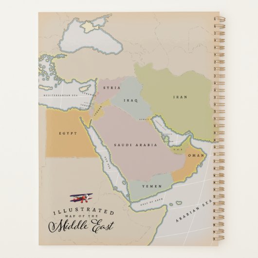 Illustratieve kaart van het Midden-Oosten. Planner (Achterkant)