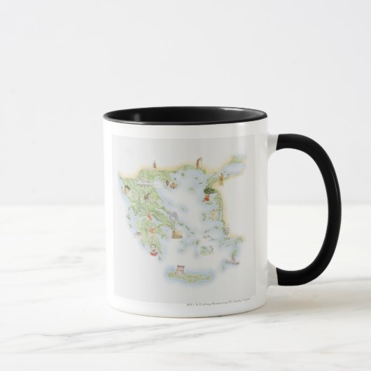 Illustratieve kaart van het oude Griekenland Mok (Rechts)