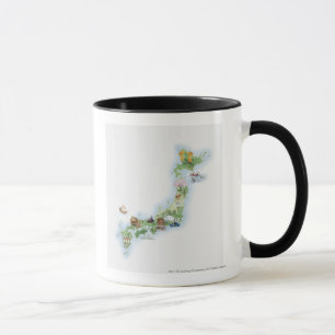 Illustratieve kaart van het oude Japan Mok