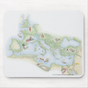 Illustratieve kaart van het Romeinse Rijk Muismat