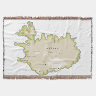 Illustratieve kaart van IJsland Deken