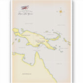 Illustratieve kaart van Papoea-Nieuw-Guinea Sticker (Voorkant)