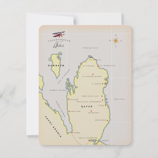 Illustratieve kaart van Qatar (Achterkant)