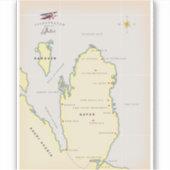 Illustratieve kaart van Qatar Sticker (Voorkant)