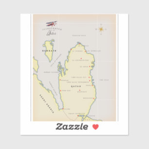 Illustratieve kaart van Qatar Sticker