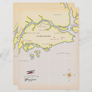 Illustratieve kaart van Singapore