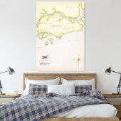 Illustratieve kaart van Singapore Canvas Afdruk (Insitu (Slaapkamer))