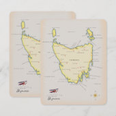 Illustratieve kaart van Tasmanie. (Voorkant / Achterkant)