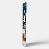 Illustratieve kerststad in de sneeuw Case-Mate iPhone case (Achterkant / Rechts)