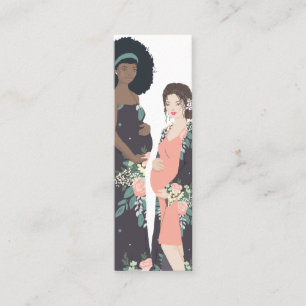 Illustratieve kleurstof + bloem-vroedvrouw mini visitekaartje