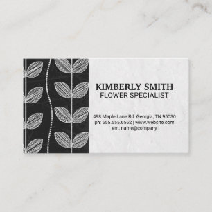 Illustratieve Krijt Bloemen Visitekaartje