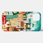 Illustratieve Londense stad in de sneeuwkerst Case-Mate iPhone Case (Achterkant (horizontaal))