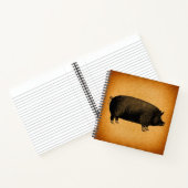 Illustratieve  pig Rustic Art Notitieboek (Binnen)
