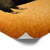 Illustratieve  pig Rustic Art Poster (Hoek)