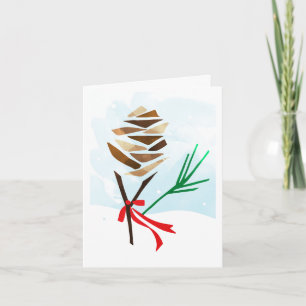 Illustratieve pine Cone-kerst Feestdagen Kaart