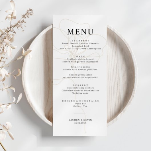 Illustratieve Roos-weddenschapskaart Menu