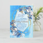 Illustratieve Waterverf Moon-flower Wedding Kaart (Staand voorkant)