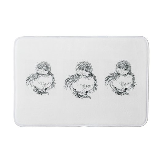 illustration à l'encre de tapis de bain de caneton (Devant)