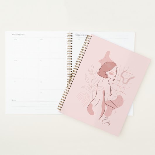 Illustration Abstraite Boho Woman, Tons de Terre H (Devant avec enveloppe)