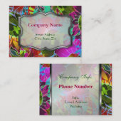 Illustration abstraite florale de carte de visite (Devant / Derrière)