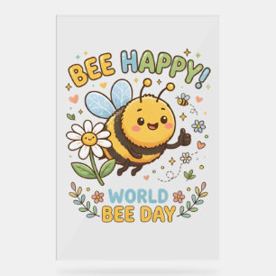 Illustration adorable "Bee Happy!" pour la Journée