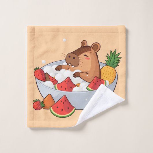 Illustration adorable de capybara dans un bain de (Gant de toilette)