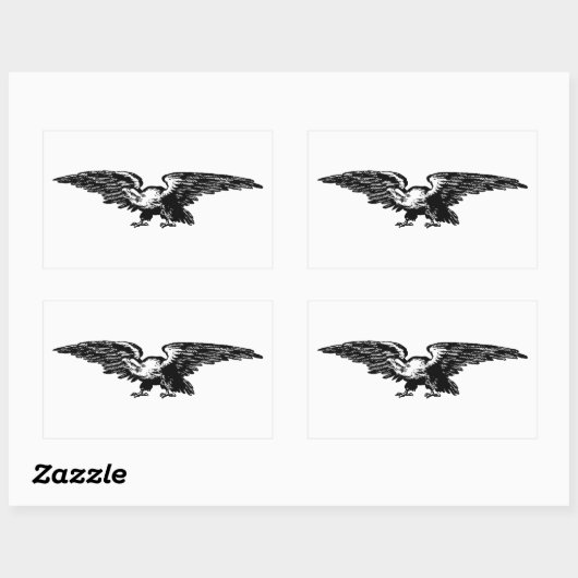 Illustration ancienne école Stickers Aigle chauve (Feuille)