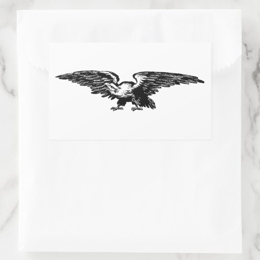 Illustration ancienne école Stickers Aigle chauve (Sac)
